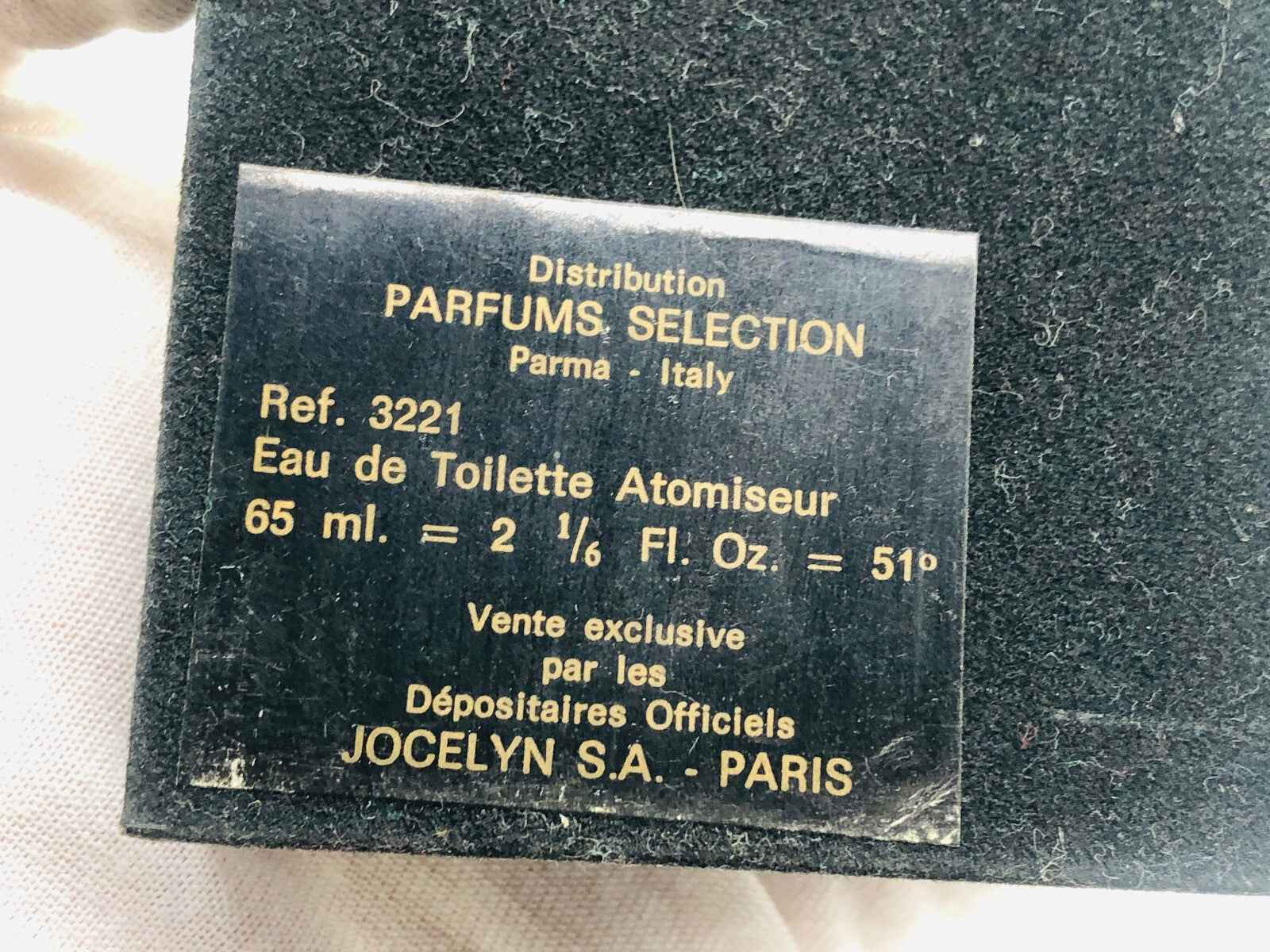 Scatola del profumo Vintage Jocelyn Pour Homme con etichetta e dettagli sul prodotto