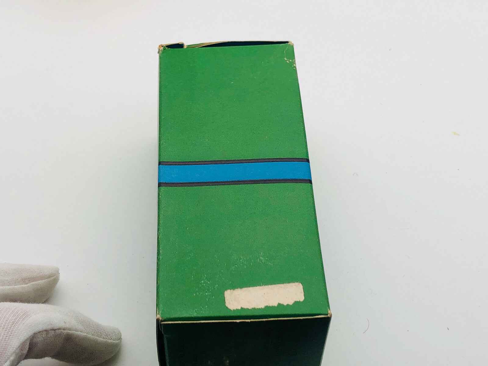 Scatola verde vintage di Roberta Di Camerino Vintage Donna con striscia blu decorativa