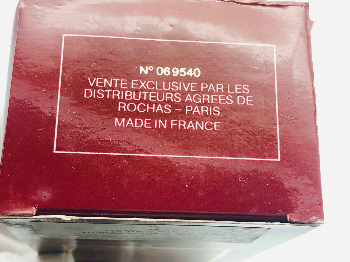 Scatola del profumo Rochas Monsieur Vintage con dettagli di vendita esclusiva e Made in France