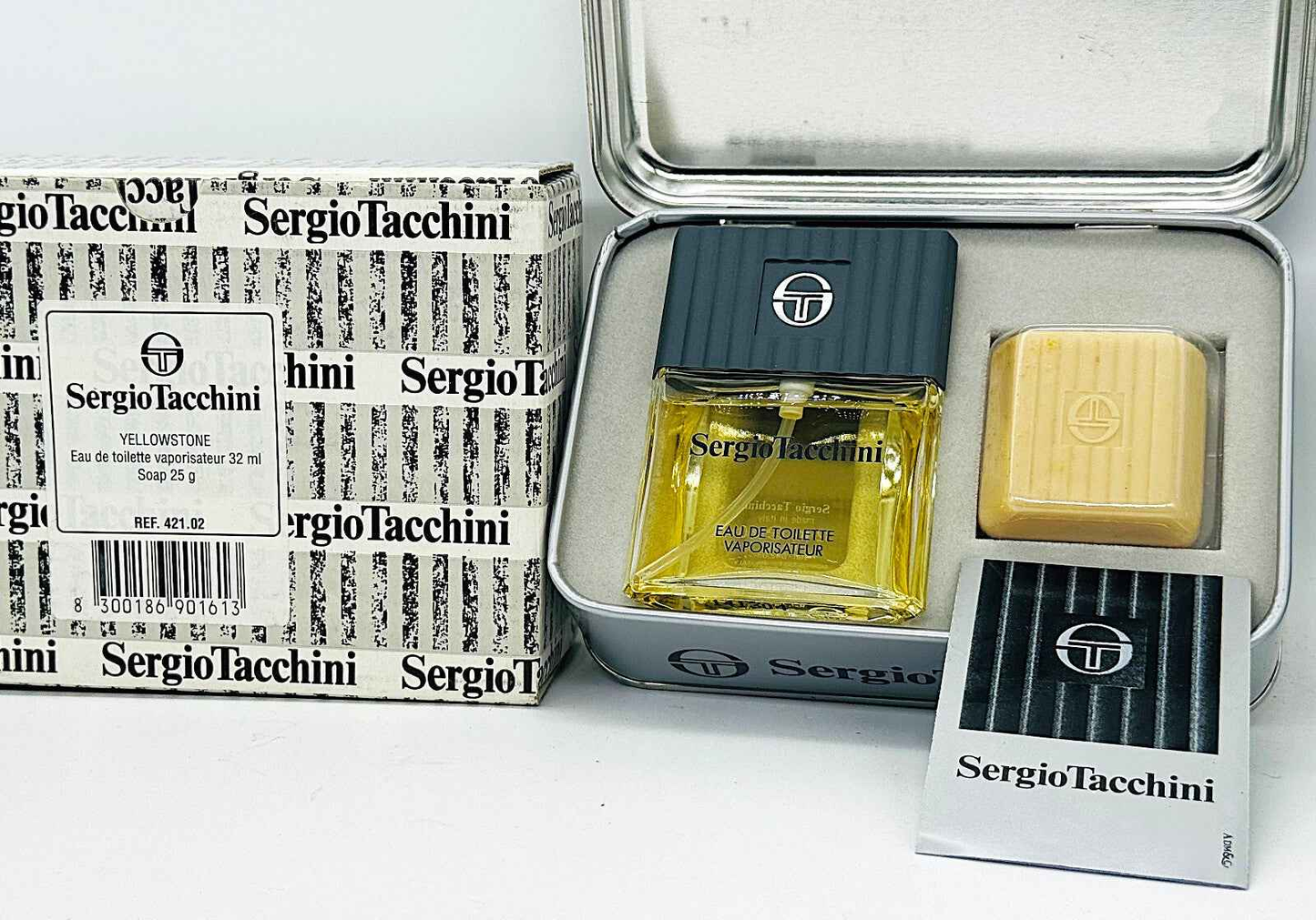 Set di profumo con Eau de Toilette Sergio Tacchini Uomo e sapone, confezione elegante in metallo