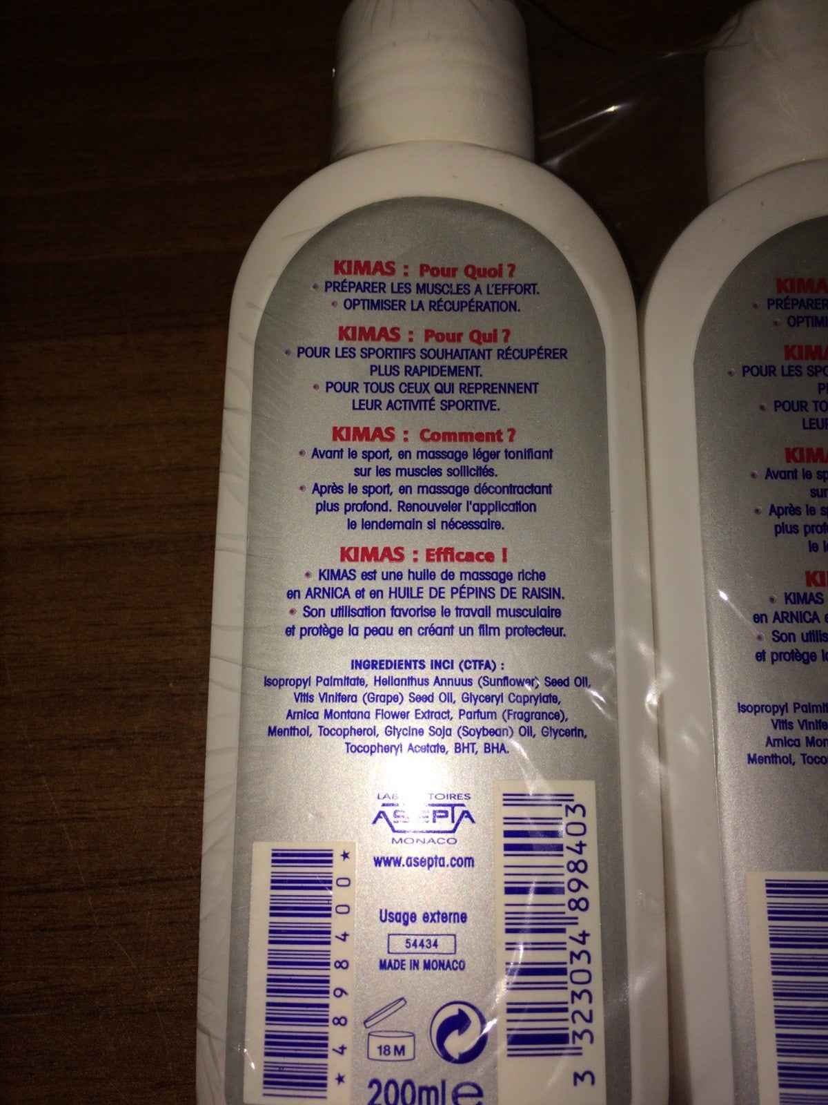 Flacone di Akileine Kimas da 200ml per preparare i muscoli e ottimizzare il recupero dopo l'attività fisica