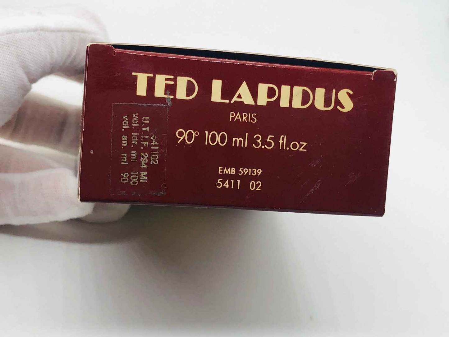 Scatola di profumo Ted Lapidus Pour Homme Vintage da 100 ml con design elegante