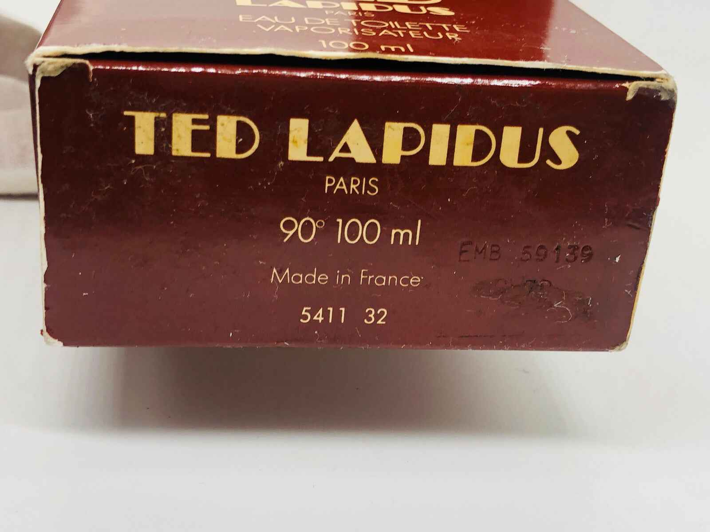 Confezione del profumo Ted Lapidus Pour Homme Vintage da 100ml, realizzata in Francia