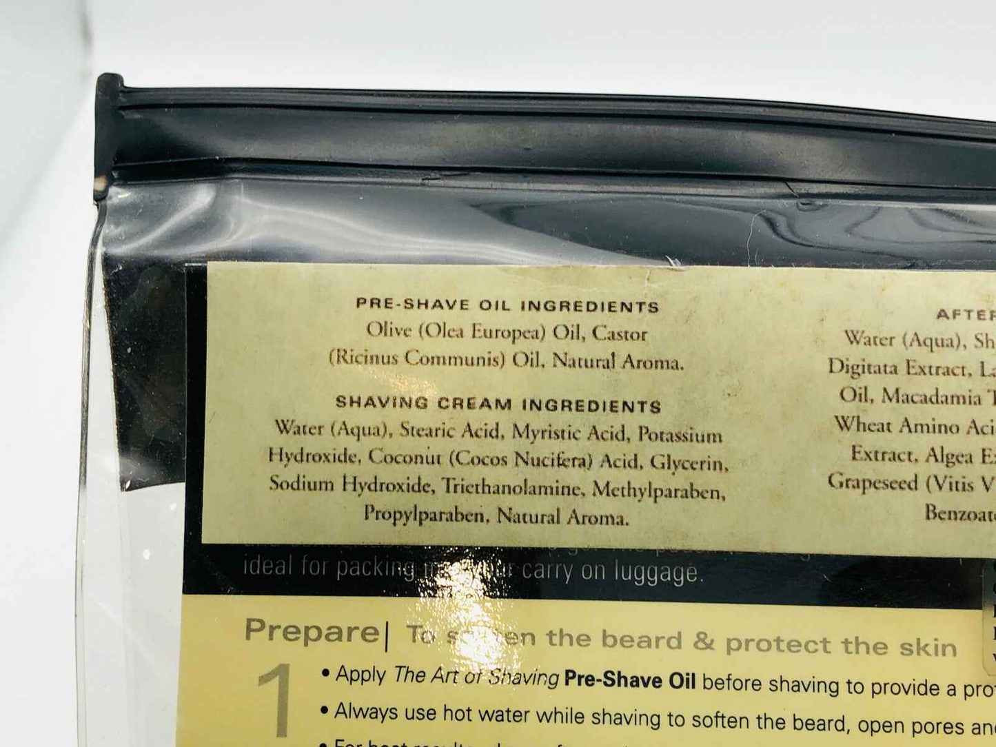 Ingredienti dell'olio pre-rasatura e della crema da barba The 4 Elements Art Of Shaving per una rasatura ottimale