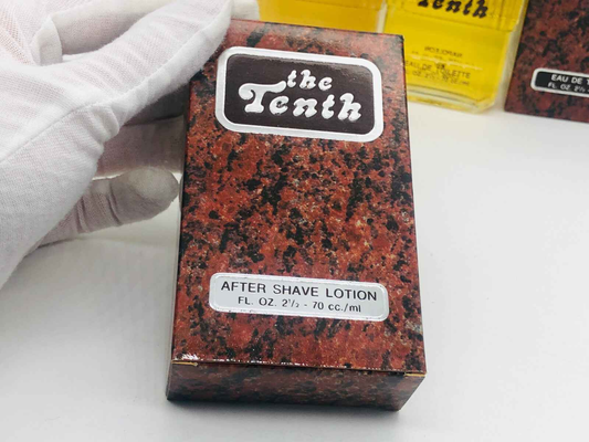 The Tenth Napoleon Vintage After Shave Lotion in a stylish marble-patterned box