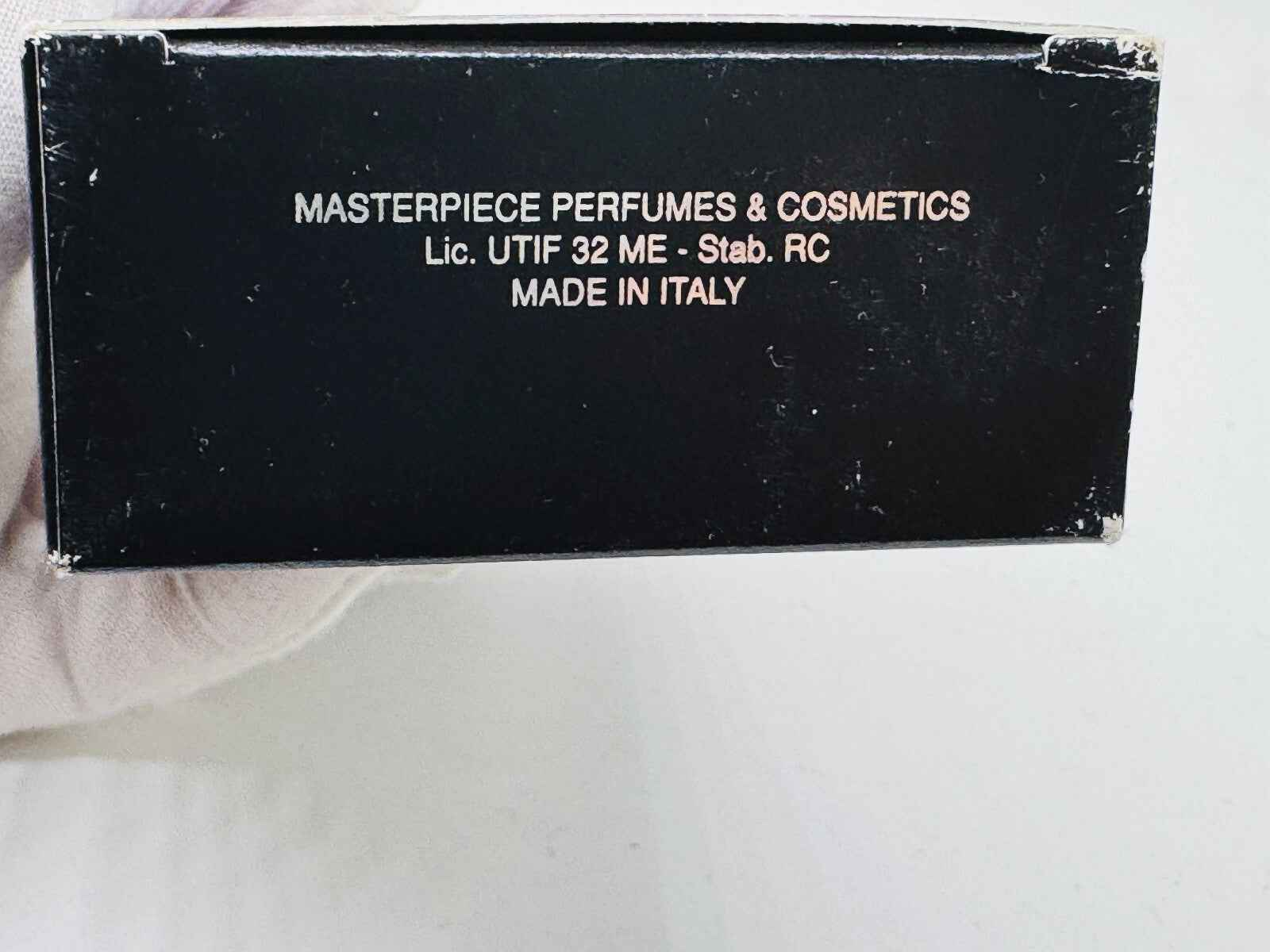 Scatola di profumo Tino Cosma Uomo Vintage con etichetta Masterpiece Perfumes & Cosmetics, made in Italy