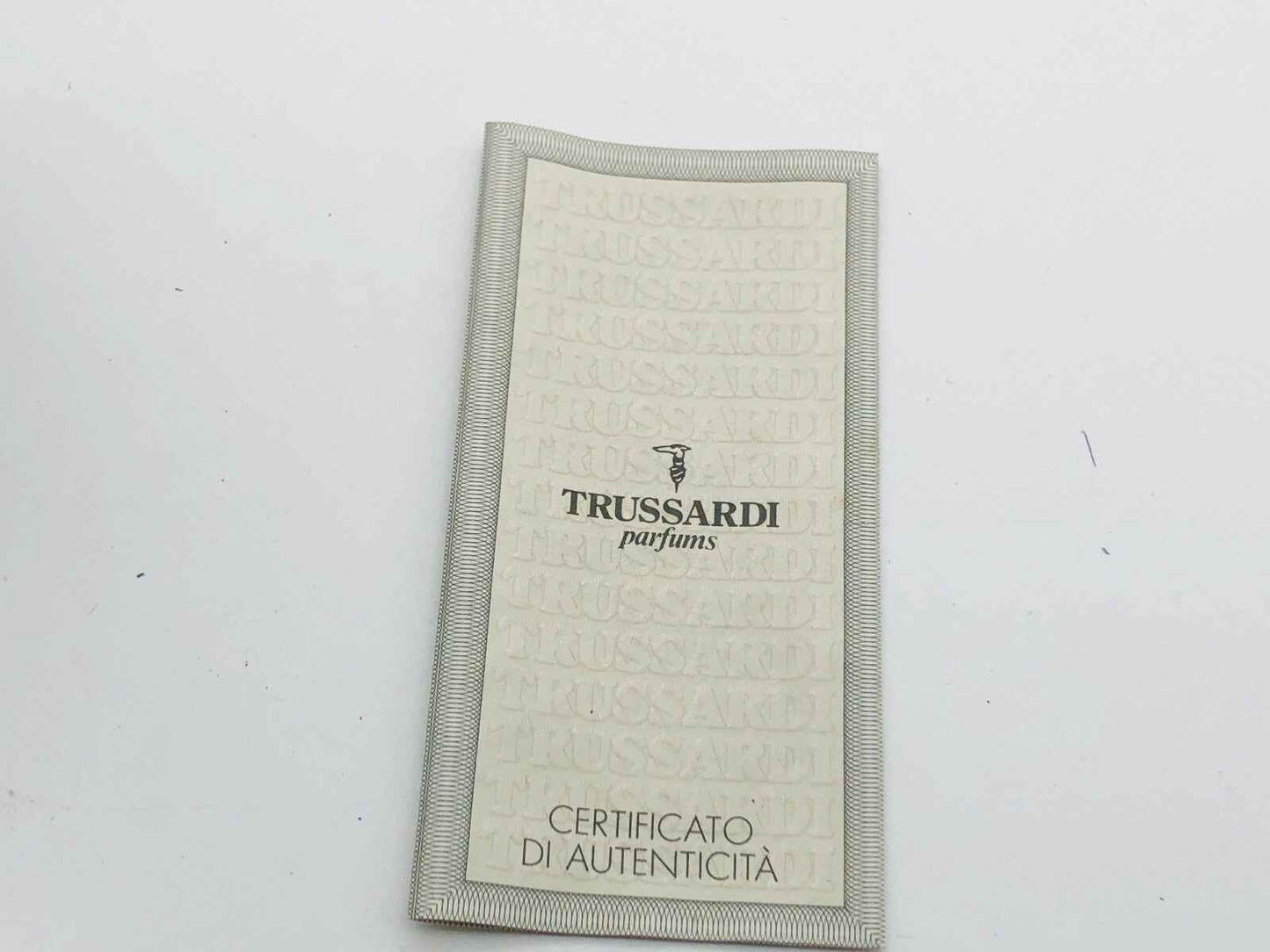 Certificato di autenticità per il Profumo Trussardi Uomo Vintage in elegante design
