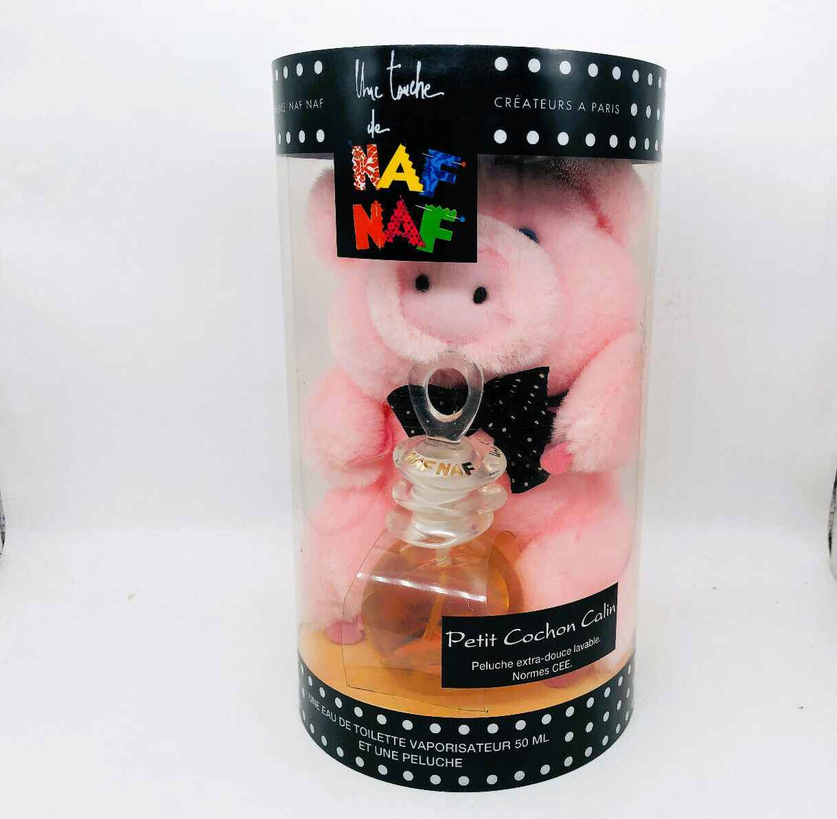 Profumo Un Touche Naf Naf Vintage in confezione con orsetto di peluche rosa da collezione