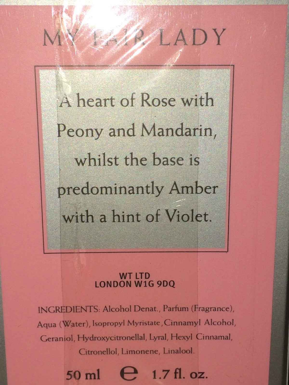 Profumo Washington Tremlett My Fair Lady con note di Rosa, Peonia e Mandarino in una base di Ambra