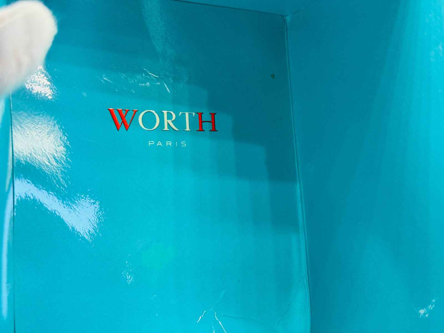 Scatola blu vintage Worth Je Reviens con logo Paris, perfetta per collezionisti di profumi