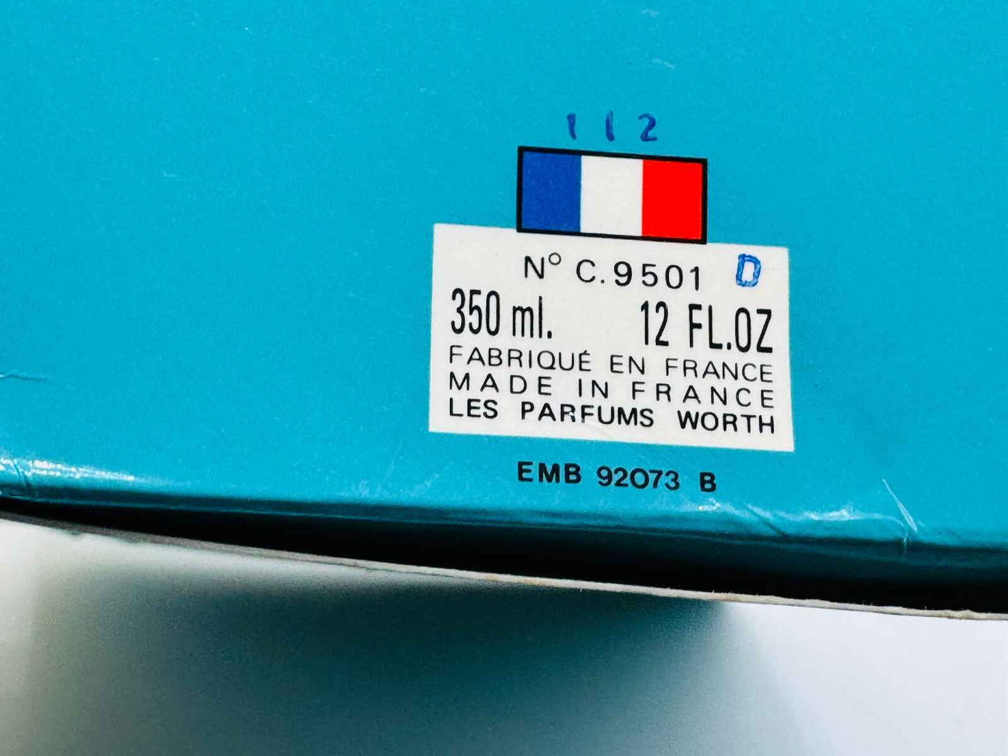 Scatola di profumo Worth Je Reviens Vintage da 350 ml fabbricata in Francia
