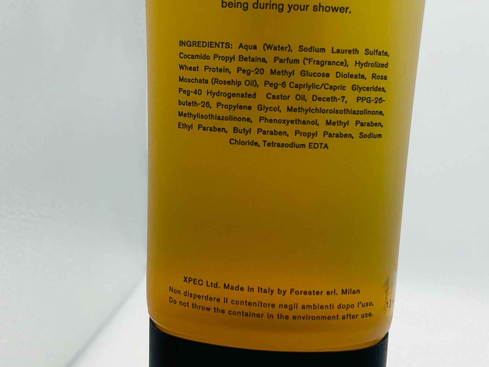 Xpec Hair Body Wash con ingredienti idratanti per una detersione delicata e rinfrescante