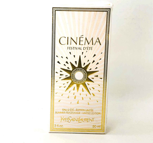 Scatola del profumo Ysl Cinema Festival D'Ete in edizione limitata con design elegante e sole dorato