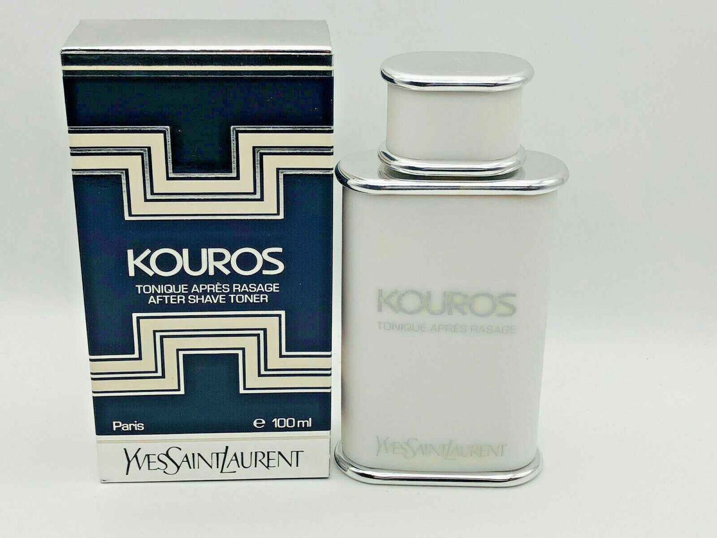 Ysl Kouros Vintage tonico dopobarba 100 ml con confezione nera e bianca di Yves Saint Laurent