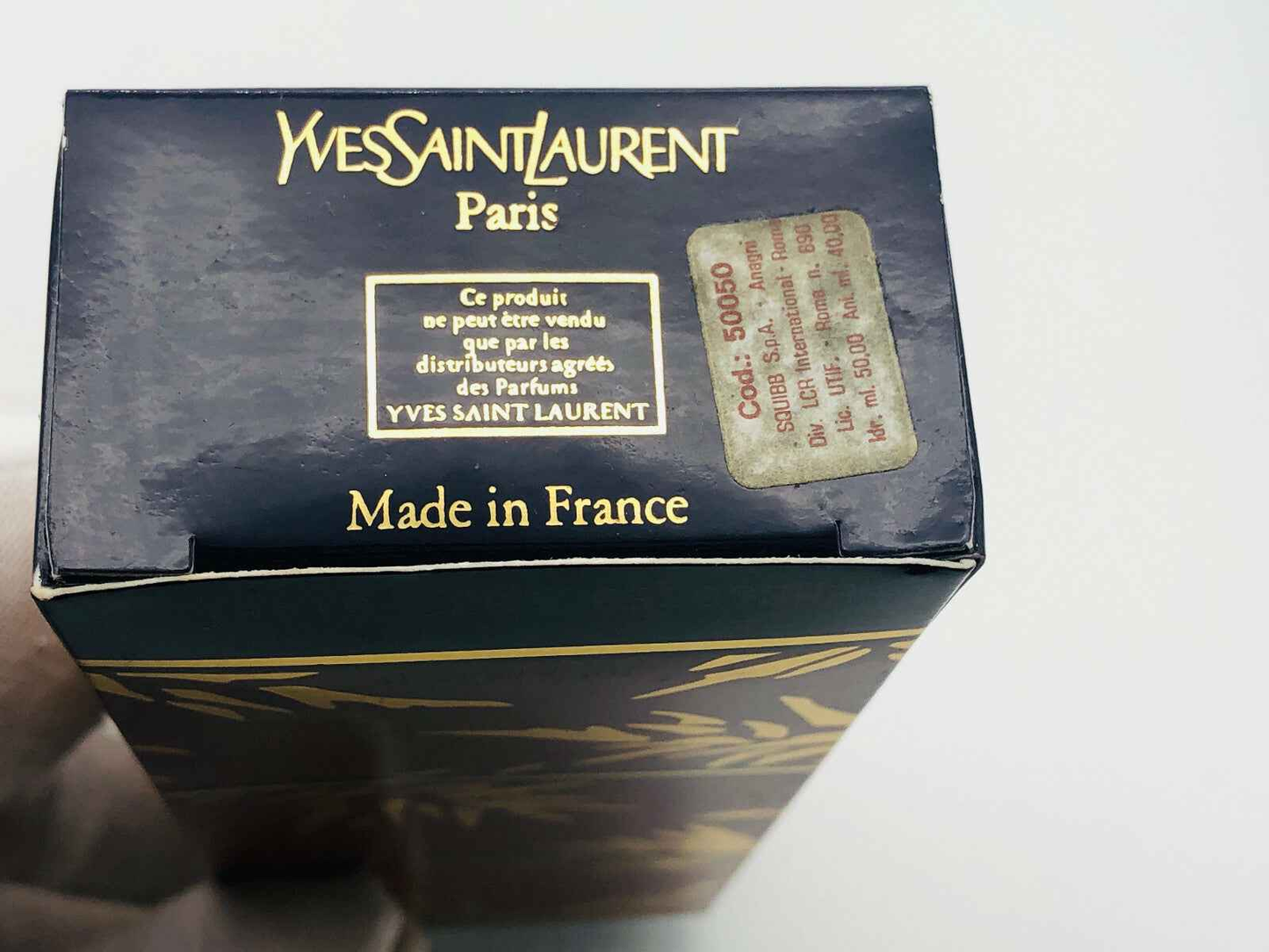 Confezione vintage di Ysl Opium Vintage profumo con etichetta e dettagli dorati