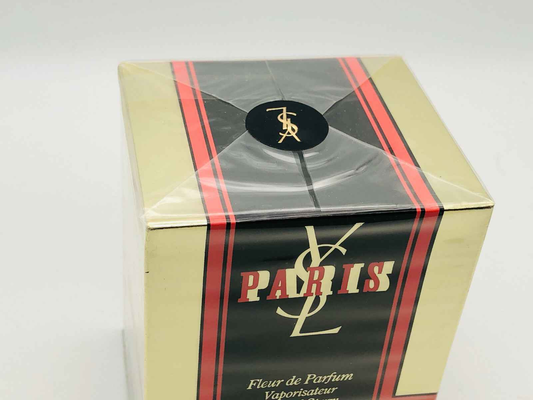 Scatola del profumo Ysl Paris Vintage con design elegante e logo distintivo di Yves Saint Laurent