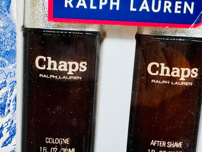 RALPH LAUREN CHAPS Profumo Vintage Set Cologne 30 ml + After Shave Uomo Cosmair raro