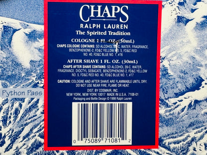 RALPH LAUREN CHAPS Profumo Vintage Set Cologne 30 ml + After Shave Uomo Cosmair raro