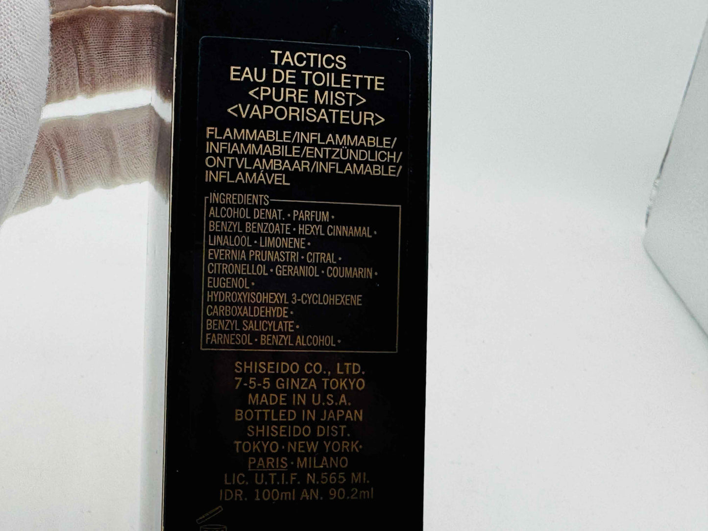 Profumo Vintage SHISEIDO TACTICS 100 ml Edt spray pour homme uomo 90