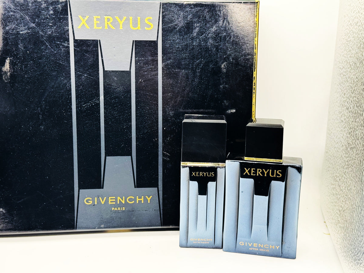 GIVENCHY XERYUS 50 ml Spray Coffret Profumo VINTAGE eau de toilette + after shave 100 ml dopobarba Edt Cofanetto Regalo