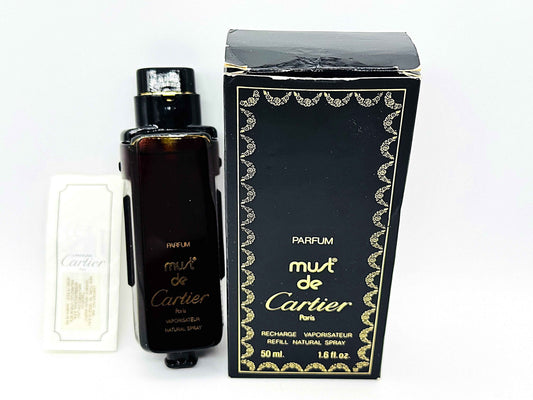Profumo Vintage MUST de CARTIER PARFUM 50 ml spray Extrait ricarica Refill 1998 Raro