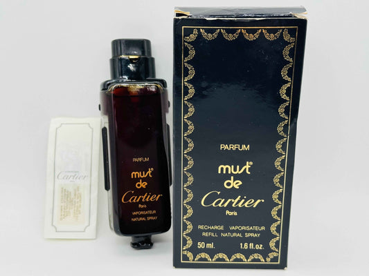Profumo Vintage MUST de CARTIER PARFUM 50 ml spray Extrait ricarica Refill 1998 Raro