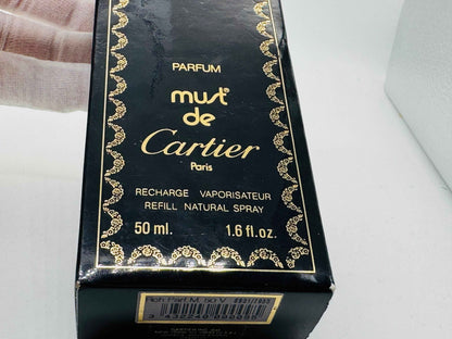 Profumo Vintage MUST de CARTIER PARFUM 50 ml spray Extrait ricarica Refill 1998 Raro