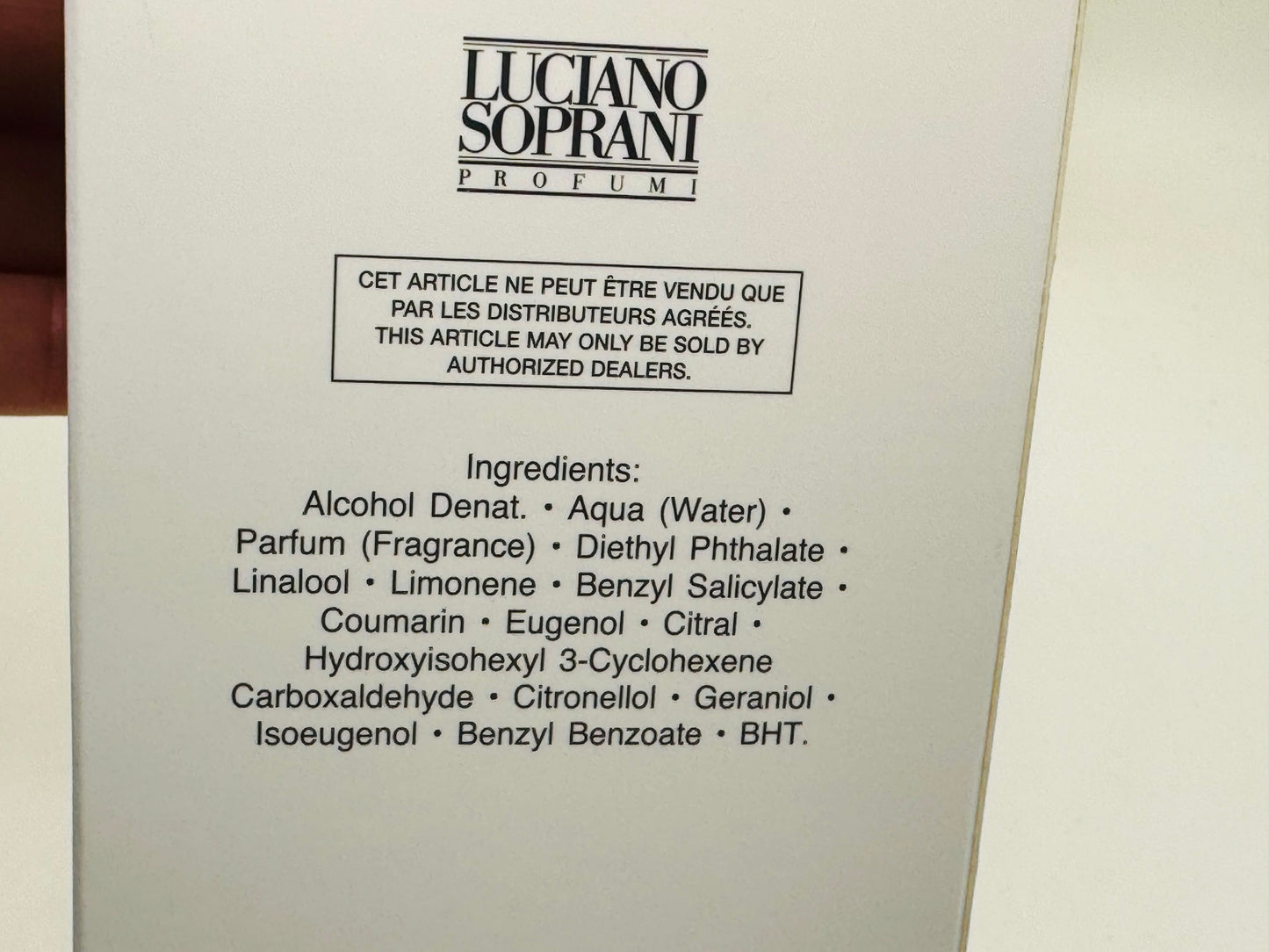 LUCIANO SOPRANI UOMO profumo VINTAGE 100 ml edt Spray eau de toilette classico anni 90 raro