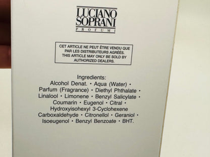 LUCIANO SOPRANI UOMO profumo VINTAGE 100 ml edt Spray eau de toilette classico anni 90 raro