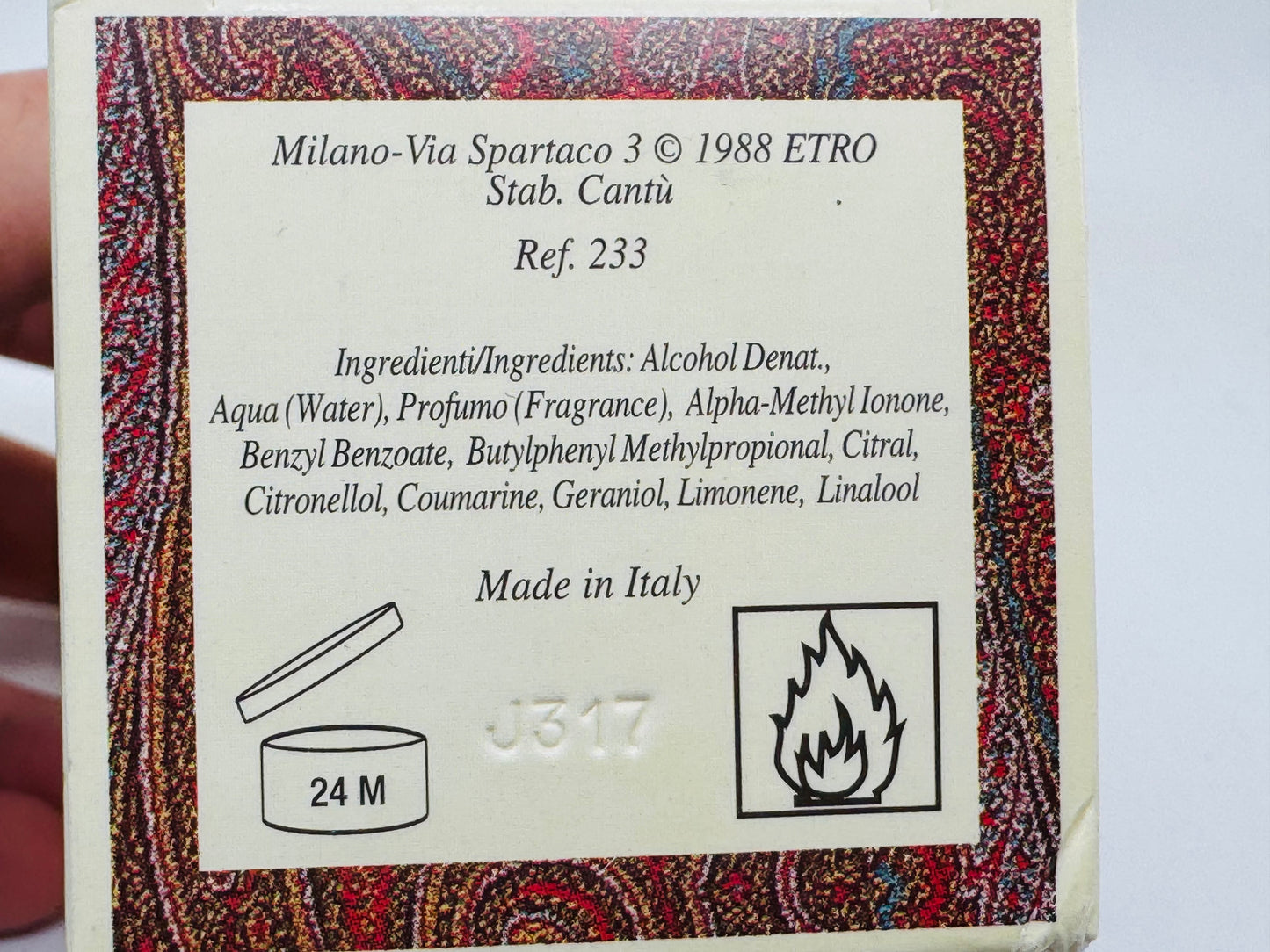 ETRO SANDALO Parfum 100 ml VINTAGE edc spray Première édition Eau De Cologne années 90 