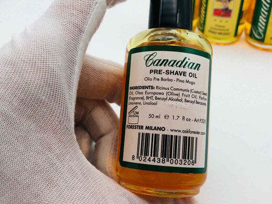 STOCK 4 pezzi CANADIAN PINO MUGO PRE SHAVE OIL VINTAGE OLIO PRE BARBA 50 ml WET