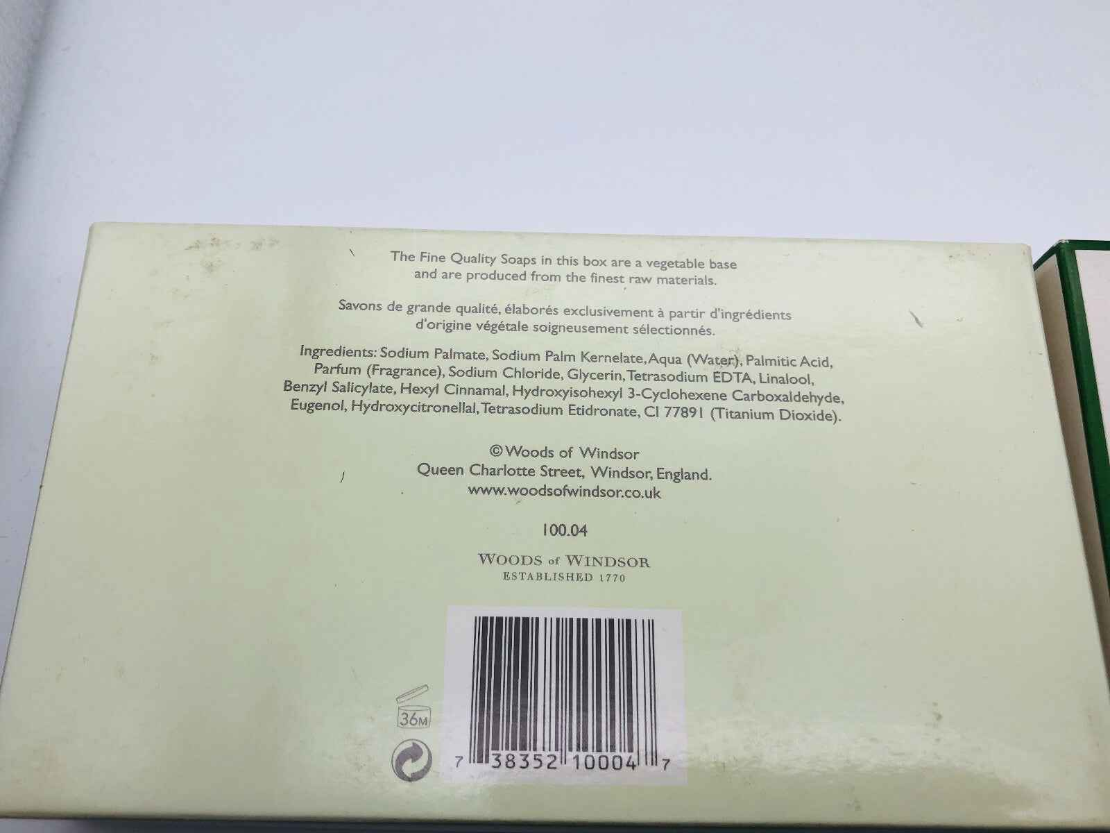 WOODS OF WINDSOR PERFUMED SOAP vintage 3x saponette 100gr JASMIN LILY OF VALLEY
