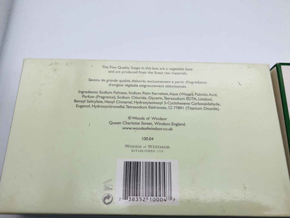 WOODS OF WINDSOR PERFUMED SOAP vintage 3x saponette 100gr JASMIN LILY OF VALLEY