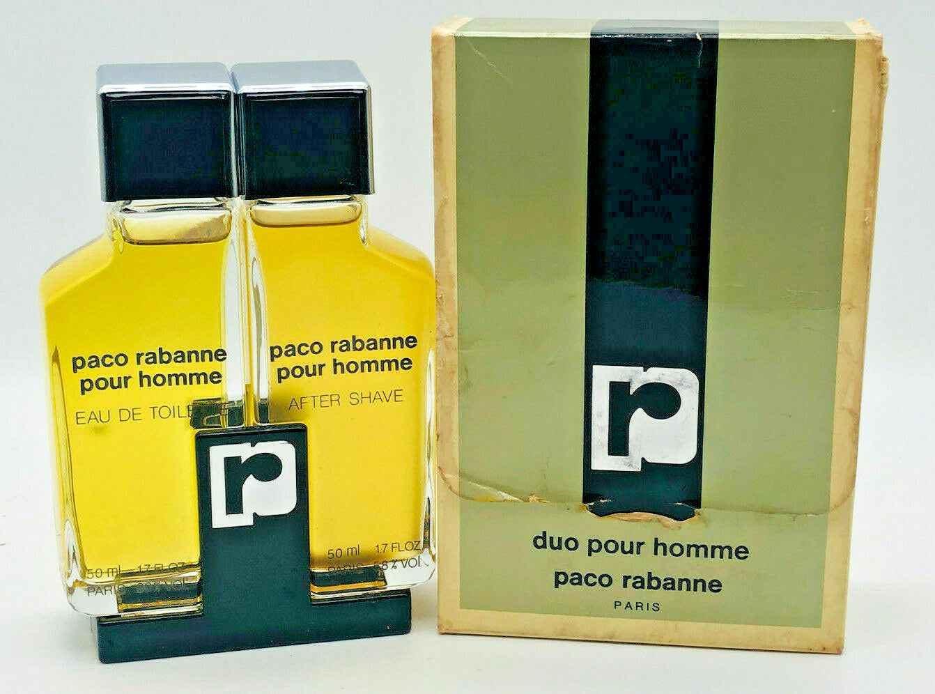 PROFUMO PACO RABANNE DUO pour homme VINTAGE 50 ml EDT + AFTER SHAVE DOPOBARBA