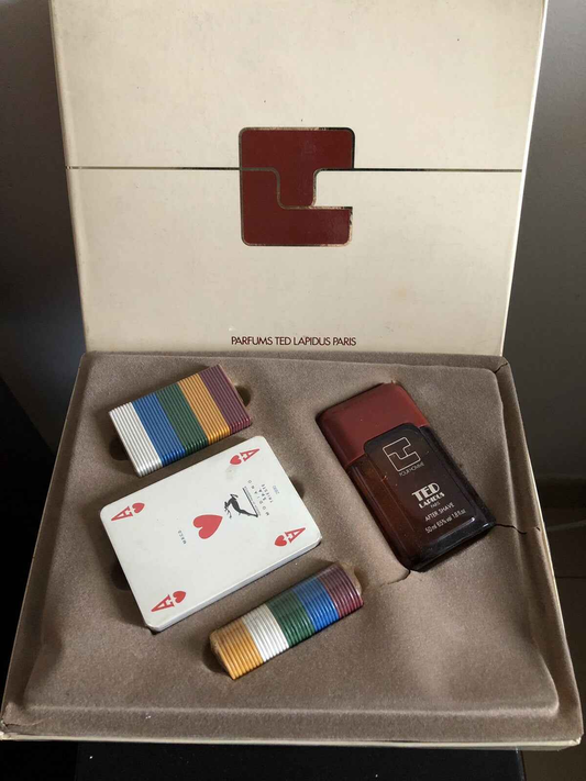 TED LAPIDUS POUR HOMME Coffret CASINO CARTE vintage 50 ml after shave men