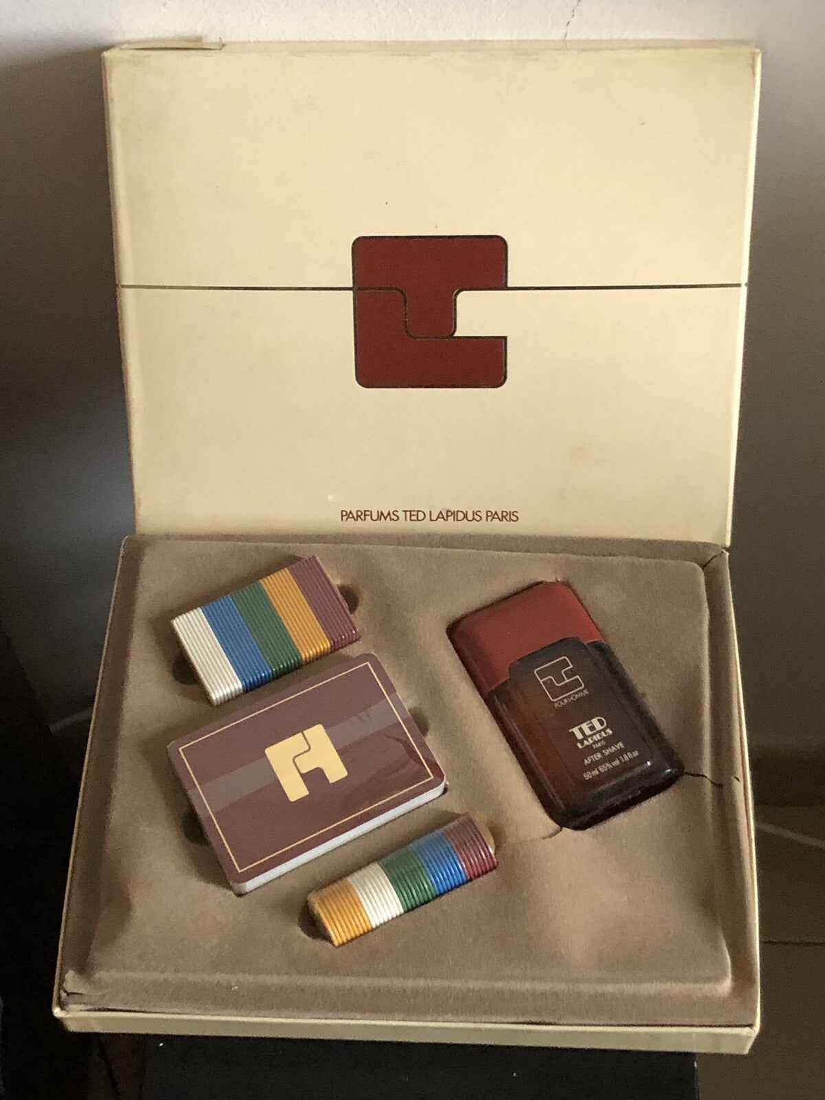 TED LAPIDUS POUR HOMME Coffret CASINO CARTE vintage 50 ml after shave men