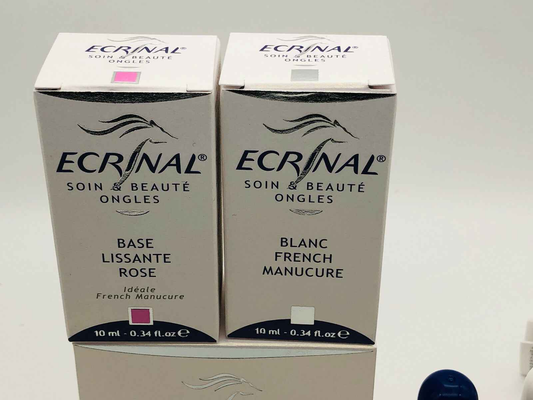 STOCK 3 Pezzi ECRINAL KIT FRENCH MANICURE NAILS NAIL 2X 10ml ROSA BIANCO LUNETTE