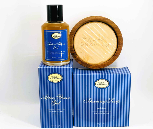 THE ART OF SHAVING SOAP LAVENDER LAVANDA + AFTER SHAVE TAOS SAPONE BARBA TALLOW