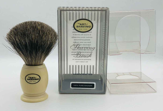 THE ART OF SHAVING Pennello Tasso Pure Badger Hand Made Brush Wet TAOS AVORIO