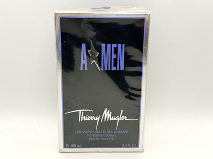 THIERRY MUGLER A MEN PROFUMO VINTAGE 100 ml EDT SPRAY 2011 Sealed Pour Homme Old Edition A* RUBBER FLASK