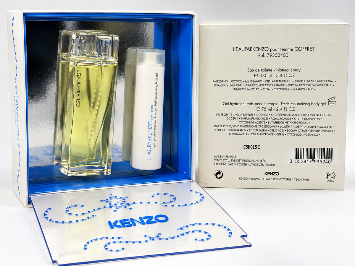 Kenzo L'Eau Par Kenzo Pour Femme 100 Ml Edt Spray Profumo Vintage Donna Coffret + shower gel