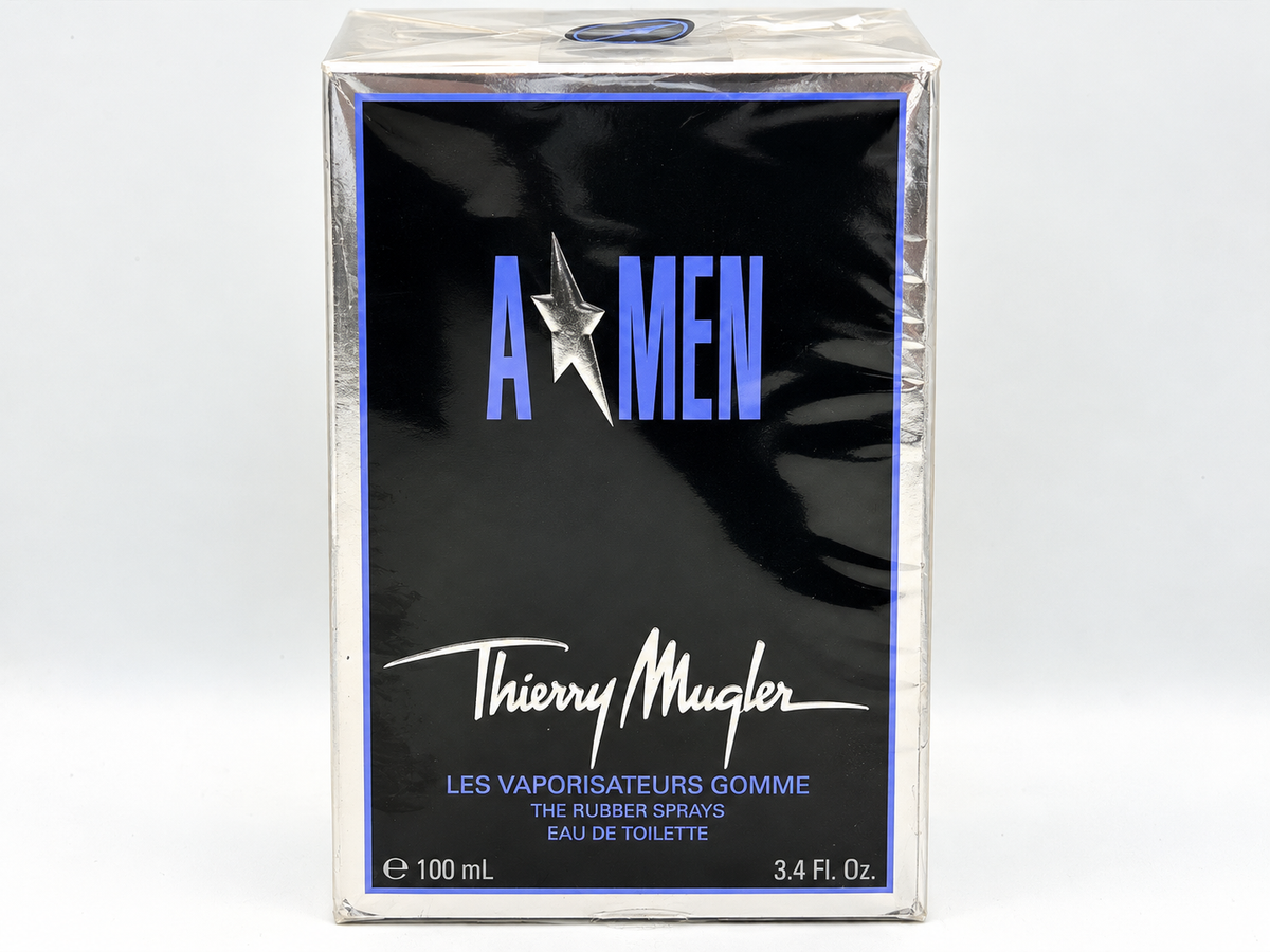 THIERRY MUGLER A MEN PROFUMO VINTAGE 100 ml EDT SPRAY 2011 Sealed Pour Homme Old Edition A* RUBBER FLASK
