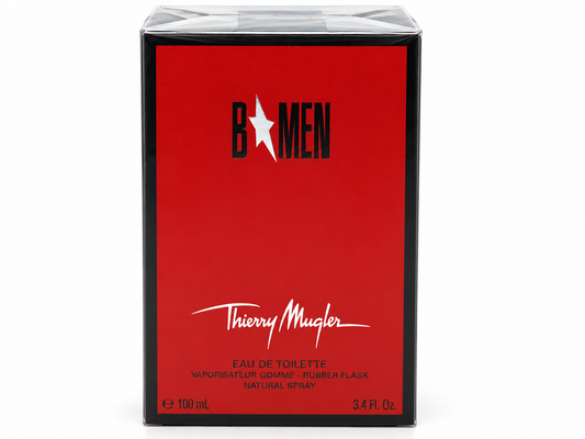THIERRY MUGLER B MEN PROFUMO VINTAGE 100 ml EDT SPRAY Sealed RUBBER FLASK Homme B*