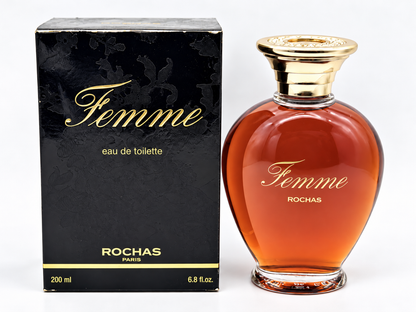 ROCHAS FEMME Profumo VINTAGE 200 ml Eau de toilette splash EDT donna raro Bottiglia XL