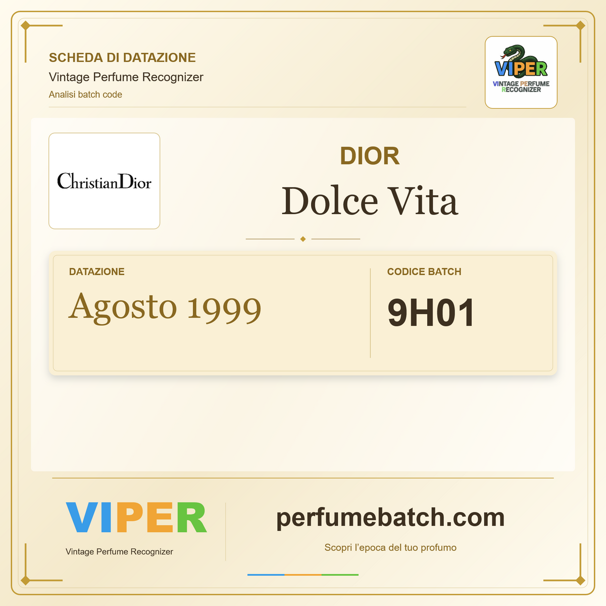 Dior Dolce Vita Profumo Vintage 50 ml + Purse Spray 5 ml + Specchio – Cofanetto 1999