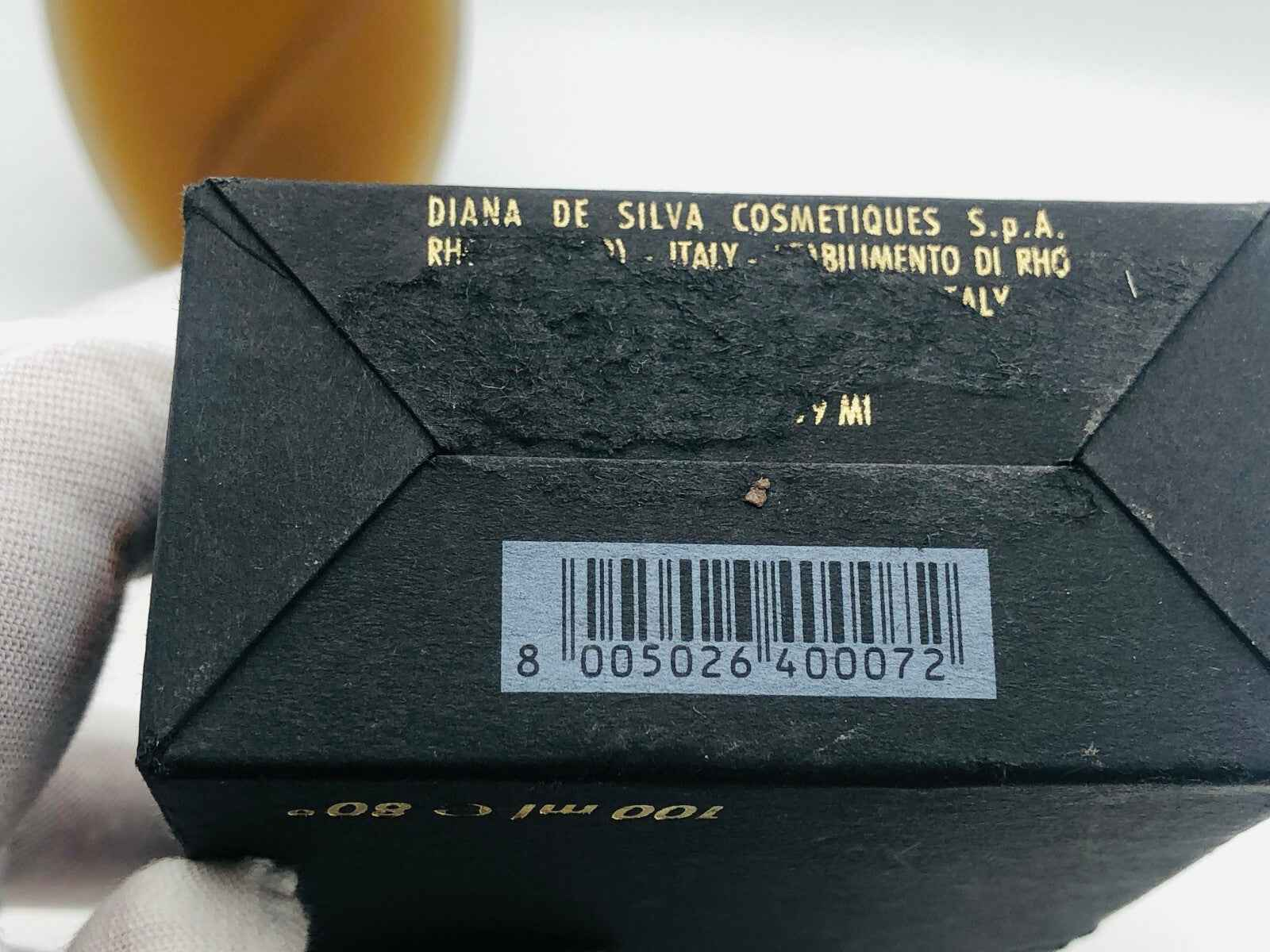 Scatola di Profumo Allegri Vintage di Diana De Silva con codice a barre e dettagli del produttore