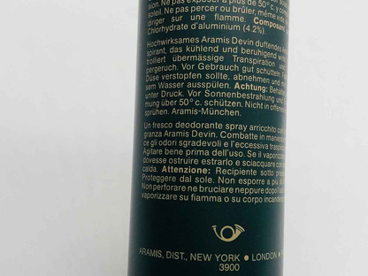 Spray corpo Aramis Devin Country Fresh con protezione da odori e freschezza duratura per la pelle