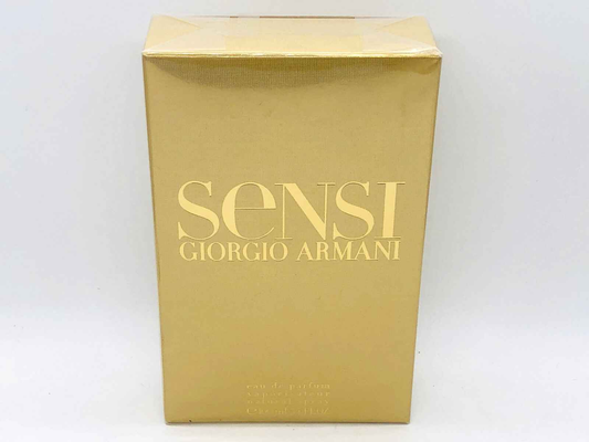 Scatola di profumo Armani Sensi Vintage in packaging dorato elegante per l'uso quotidiano