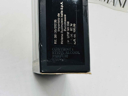 Scatola di profumo Vintage Armani Donna con etichetta dettagliata e contenuto alcolico