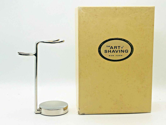 Supporto compatto Art Of Shaving in metallo lucido con base circolare per accessori da rasatura